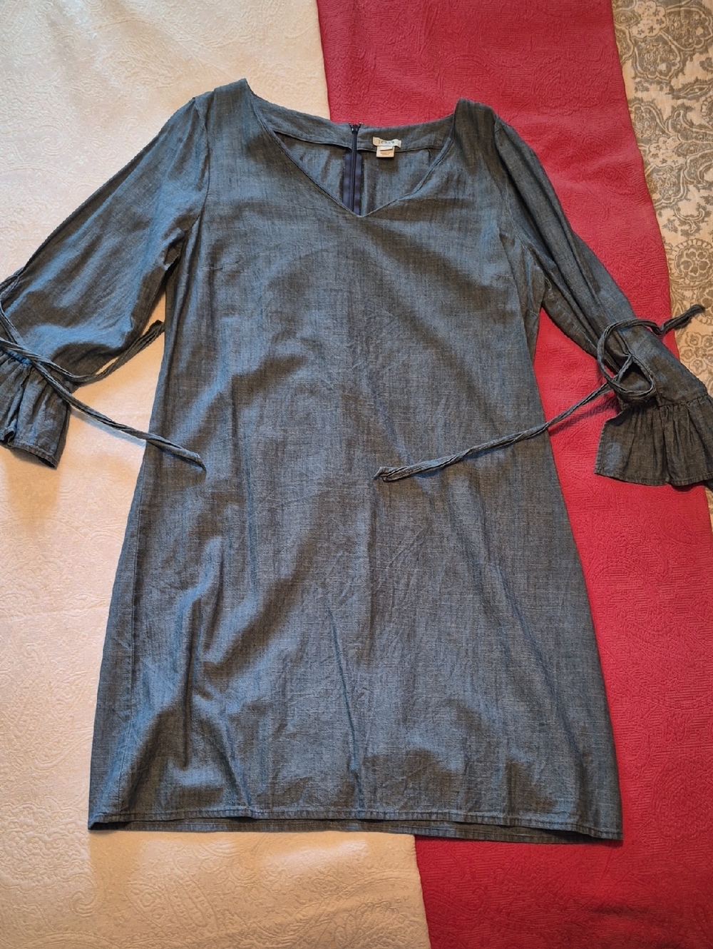 J. Crew Chambray Mini Dress in Blue